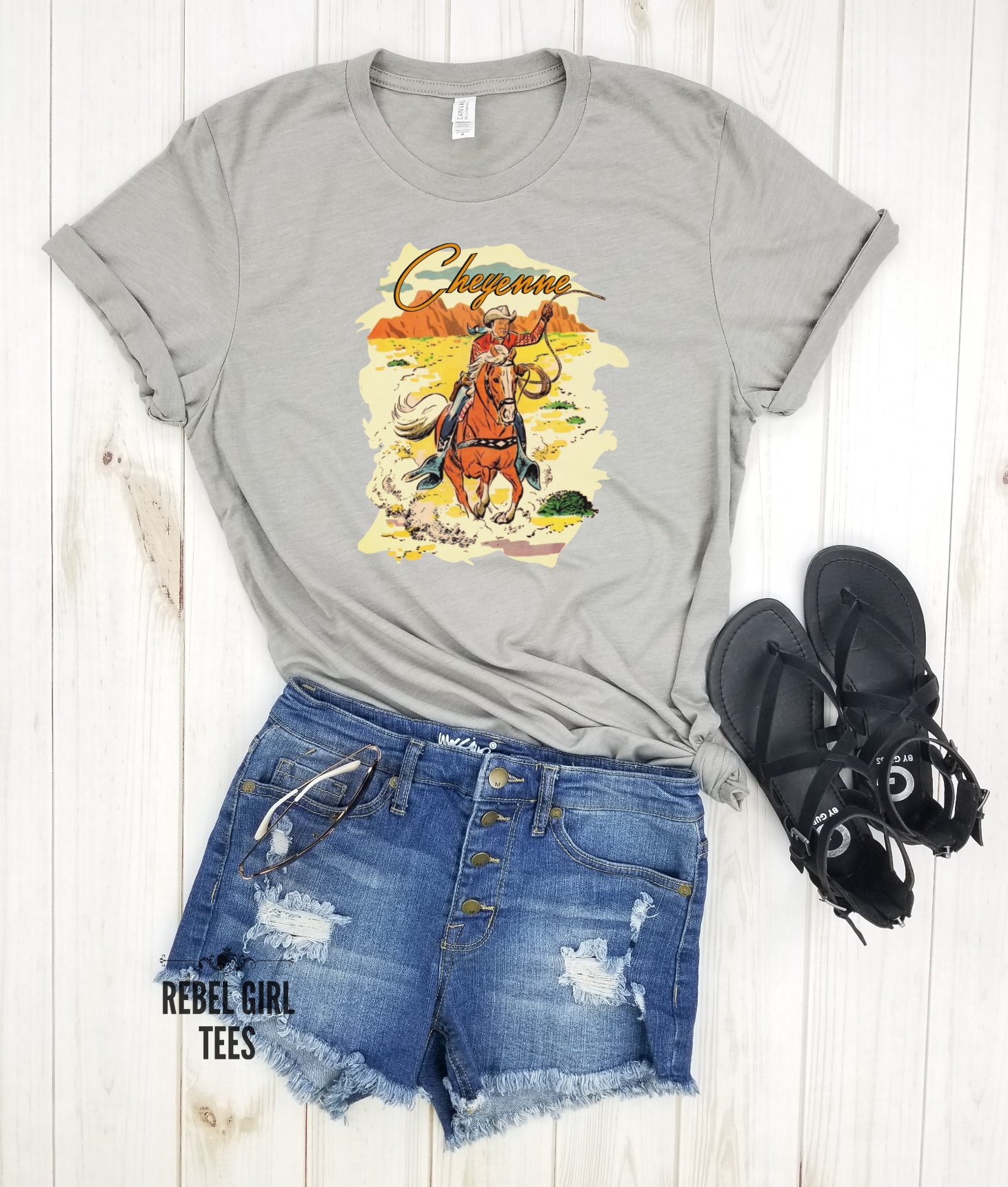 Cheyenne Rodeo - Retro Cowboy Shirt, Ride It Like You Stole It, Western Cowgirl Country Girl, Damen Shirt von RebelGirlTees