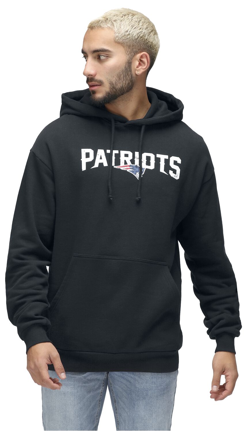 Recovered Clothing Kapuzenpullover - NFL Patriots Logo - S bis M - für Männer - Größe M - schwarz von Recovered Clothing