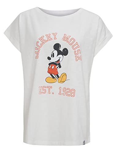 Disney Mickey Mouse Established Ecru Boyfriend T-Shirt by Rcovered L von Recovered