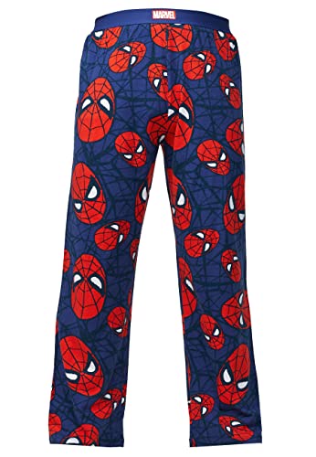 Recovered MARVEL Pyjamas - Spider-Man Lounge Pants, Erwachsene XL - 100% Baumwolle Lounge Wear, Nachtwäsche, PJs, PJ Bottoms - Offiziell lizenziert von Recovered