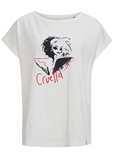 Recovered Disney Cruella Devil Art Ecru Boy-Friend T-Shirt by L von Recovered