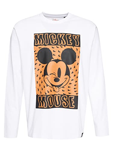 Recovered Disney Trippy Mickey Mouse Relaxed L/S White T-Shirt by XXL von Recovered