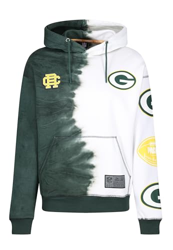 Recovered Green Bay Packers NFL Ink Dye Effect Grün auf Weiß Hoody - L von Recovered
