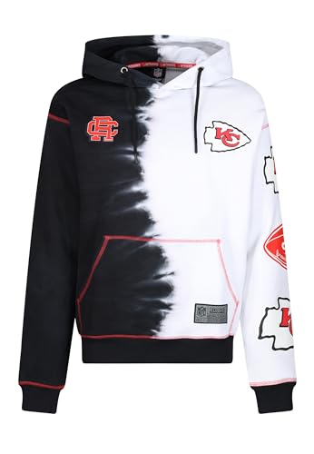 Recovered Kansas City Chiefs NFL Ink Dye Effect Schwarz auf Weiß Hoody - L von Recovered