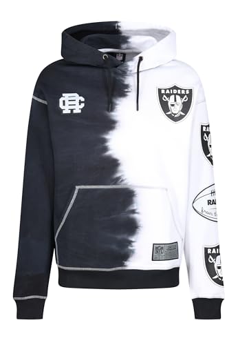 Recovered Las Vegas Raiders NFL Ink Dye Effect Schwarz auf Weiß Hoody - L von Recovered