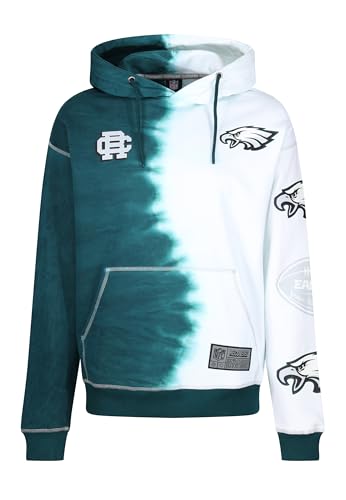 Recovered Philadelphia Eagles NFL Ink Dye Effect Grün auf Weiß Hoody - S von Recovered