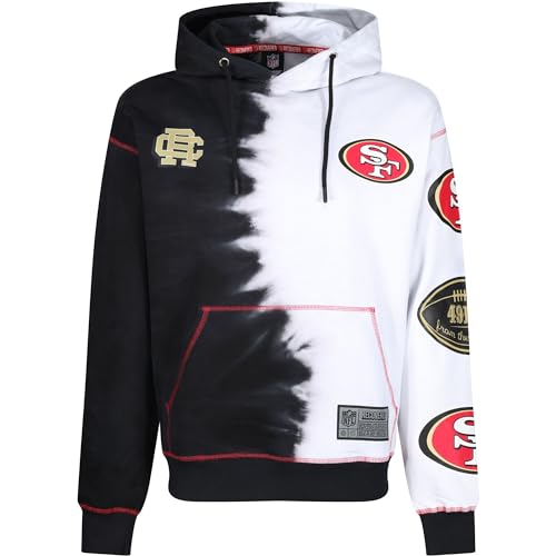 Recovered San Francisco 49ers NFL Ink Dye Effect Schwarz auf Weiß Hoody - 3XL von Recovered