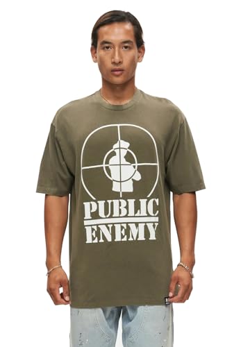 Recovered Public Enemy Tonal Target T-Shirt (DE/NL/SE/PL, Alphanumerisch, L, Regular, Regular, Olive) von Recovered