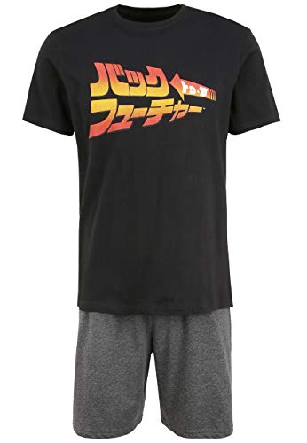 Recovered - Pyjama Lounge Set - Back to The Future Kanji Logo - Black Charcoal L von Recovered