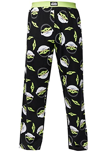Recovered STAR WARS Pyjamas - Baby Yoda Lounge Pants - Erwachsene, L - 100% Baumwolle Lounge Wear, Nachtwäsche, PJs, PJ Bottoms - Offiziell lizenziert von Recovered