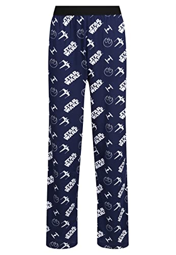 Recovered Star Wars Schlafanzug – Loungehose – Erwachsene – 100% Baumwolle Loungewear, Nachtwäsche, Pyjamahose, offizielles Lizenzprodukt, navy, XL von Recovered