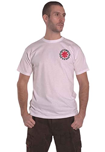 Red Hot Chili Peppers T Shirt Worn Asterisk Band Logo Nue offiziell Herren Weiß XL von Red Hot Chili Peppers