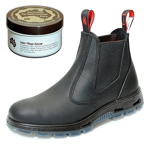 Redback UBBK Work Boots aus Australien - Unisex + Lederpflege | Black | UK 11.5 / EU 46.5 von Redback