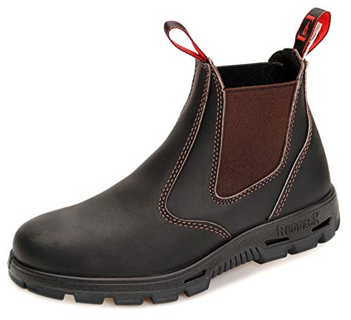 Redback BUSBOK Safety Work Boots aus Australien - mit Stahlkappe - Schwarze Sohle - Unisex | Claret Brown (06.0/39) von Redback