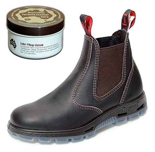 Redback UBOK Work Boots aus Australien - Unisex + Lederpflege | Claret Brown | UK 10.5 / EU 45.0 von Redback