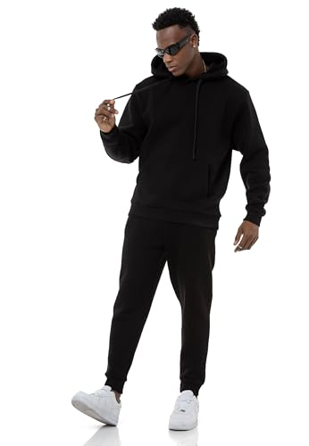 Red Bridge Herren Jogginganzug Sweat Suit Set Hoodie Hose Premium Loose-Fit Schwarz M von Redbridge