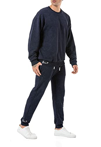 Redbridge 2-teiliger Oversize Sweatshirt Jogger Set Jogginganzug mit Hose Kombi Premium Dunkelblau L von Redbridge