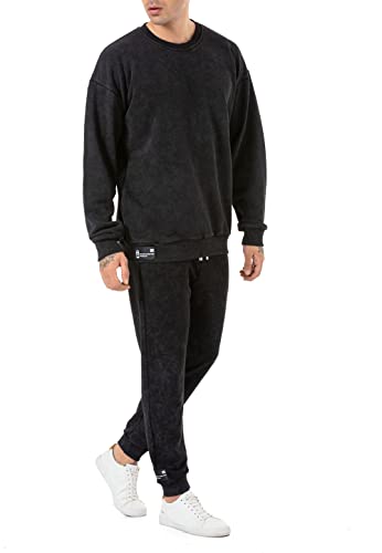 Redbridge 2-teiliger Oversize Sweatshirt Jogger Set Jogginganzug mit Hose Kombi Premium Dunkelgrau XXL von Redbridge