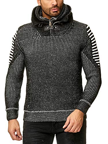 Redbridge Herren Pullover Hoodie Strickpullover Sweater Sweatshirt Schwarz M von Redbridge