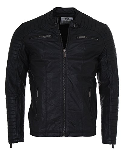 Redbridge Herren Übergangsjacke Kunstleder Jacke Biker Vintage schwarz Grösse XXL von Redbridge