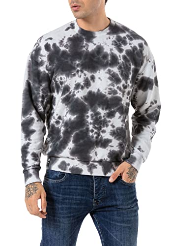 Redbridge Sweatshirt Herren Rundhals Pullover Batik Schwarz L von Redbridge