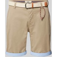 Redefined Rebel Regular Fit Shorts mit Gürtel in Flecht-Optik Modell 'MAGNUS' in Beige, Größe L von Redefined Rebel