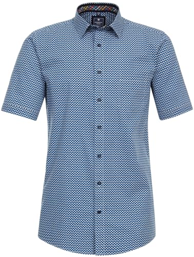 Redmond Kurzarmhemd Blau Gemustert 4XL Comfort Fit von Redmond