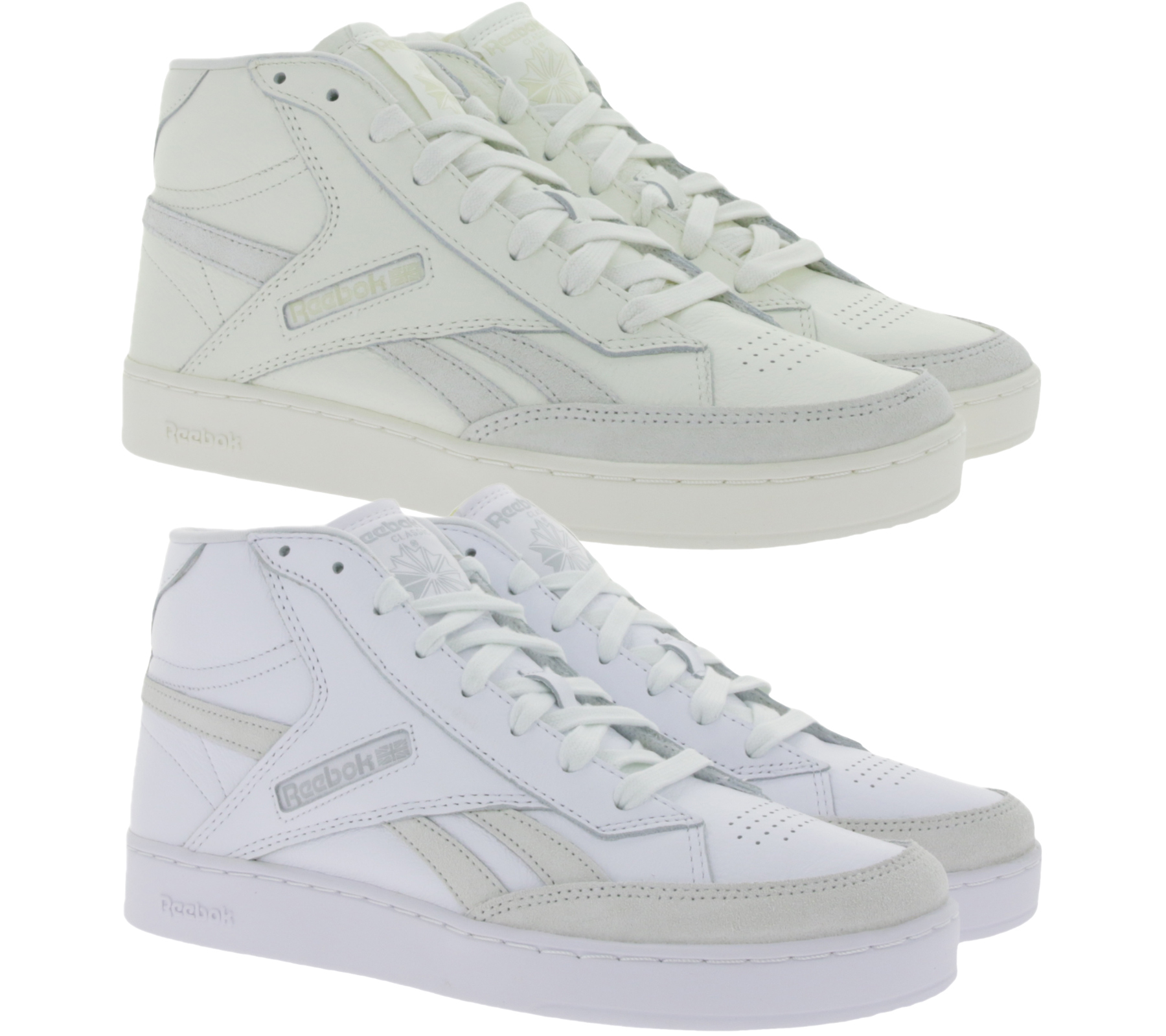 Reebok Club C Form Hi Top Sneaker Damen und Herren Echtleder Retro-Schuhe FZ6030 Weiß oder GY0036 Beige von Reebok