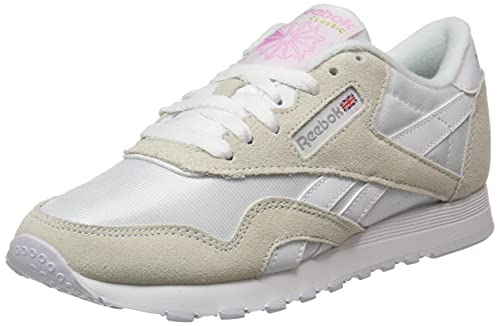 Reebok Damen Cl Nylon Sneaker, white/white/light grey, 36 von Reebok