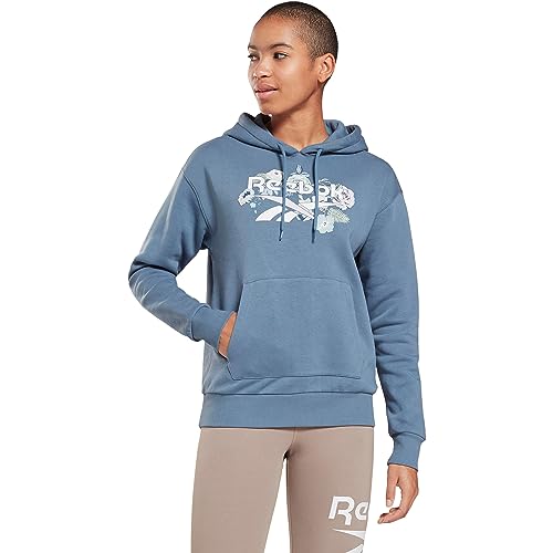 Reebok Damen Ri Floral Hoodie Sweatshirt, Blau, L von Reebok