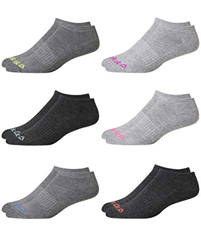 Reebok Damen-Socken für sportliche Performance, niedrige Schnitte, gepolstert, 6er-Pack, Damen, grau, Shoe Size: 4-10 von Reebok