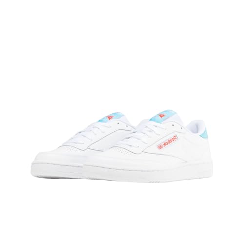 Reebok Herren Club C 85 Sneaker, FTWWHT/KINBLU/DYNRED, 38.5 EU von Reebok