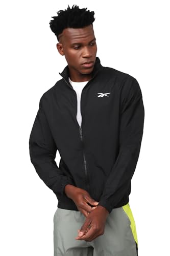 Reebok Herren Workout Ready Train Woven Kapuzenpullover, Night Black, L von Reebok