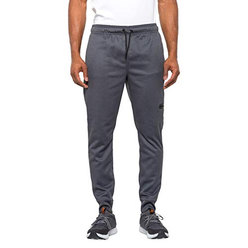 Reebok Men's Jogger Running Pants with Zipper Pockets - Athletic Workout Training & Gym Sweatpants (Medium, Ebony Heather) von Reebok