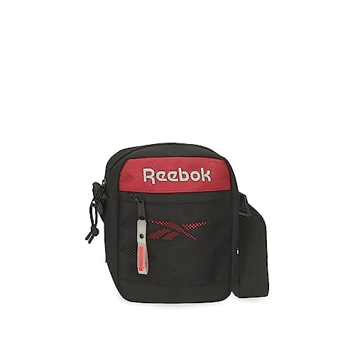 Reebok Portland Umhängetasche, Schwarz, 17 x 21 x 7 cm, Polyester, Schwarz, Talla única, Umhängetasche von Reebok