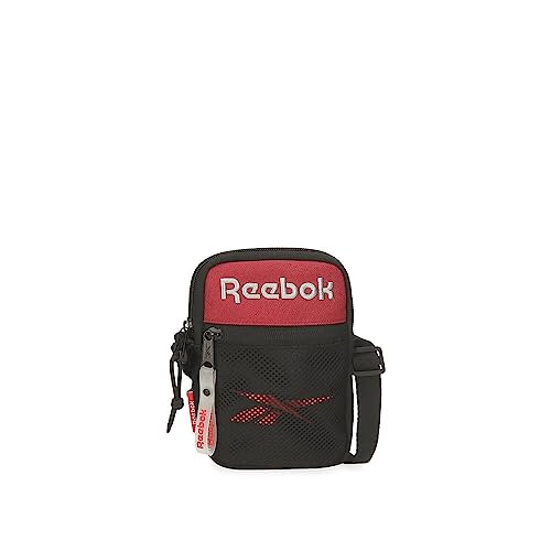 Reebok Portland Umhängetasche, klein, Schwarz, 12 x 17 x 2,5 cm, Polyester, Schwarz, Talla única, Kleine Umhängetasche von Reebok