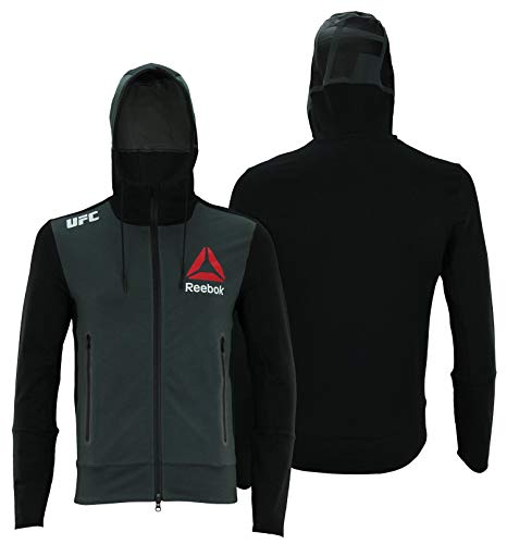 Reebok UFC Mens Full Zip Walkout Hoodie (Grey Front/Black Back, XX-Small) von Reebok