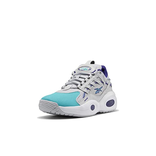 Reebok Unisex Solution Mid Basketball Shoe, Light Grey/Semi Classic Teal/Bold Purple, 3 US Men von Reebok