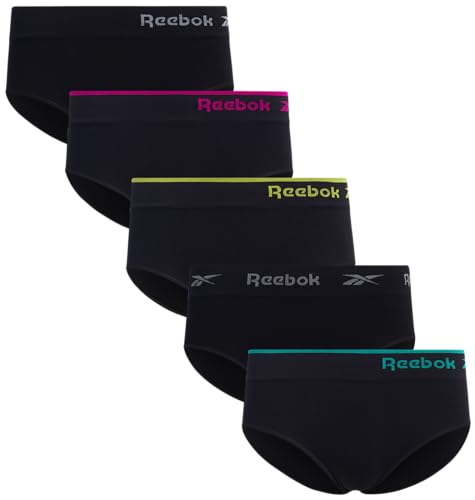 Reebok Women's Underwear - Seamless Hipster Briefs (5 Pack), Size Medium, All Black von Reebok