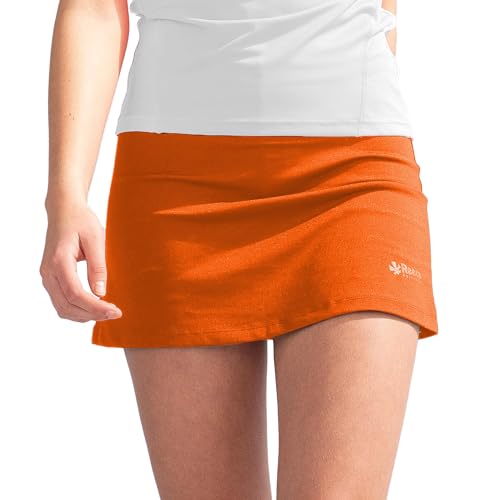 Reece Sportrock - Fundamental Skort Ladies - Sportrock für Hockey und Tennis - Rock mit Hose Drunter - mit Taschen und Atmungsaktivem Material - Tennisrock - Orange - Größe L von Reece