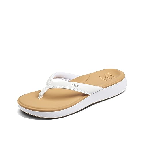 Reef Damen Cushion Cloud Flipflop, Weiß/Braun, 38.5 EU von Reef