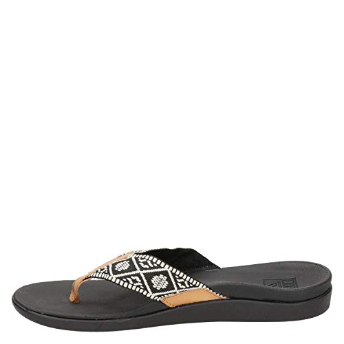 Reef Damen Ortho-Bounce Woven Flipflop, Black/White, 41 EU von Reef