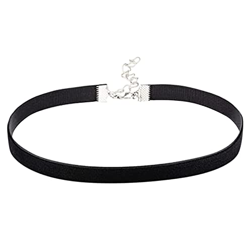 Turmalin Anhänger Gürtel Einfache Mode Kurze Halskette Samtkragen Halsketten Klassische Chokerhalskette Für Frauen Ultra Bequemes Stretch Samtband Halloween Geburtstagsfeier Hawaii (g-Black, One Size) von Reepetty