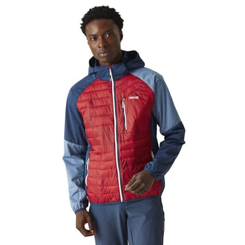Regatta Pro Hybrid Herren-Kapuzenjacke, leicht, durchgehender Reißverschluss, Danger Red/Moonlight Denim, M Regatta Pro Hybrid Herren-Kapuzenjacke, leicht, durchgehender Reißverschluss, Danger Red/Moonlight Denim, M von Regatta