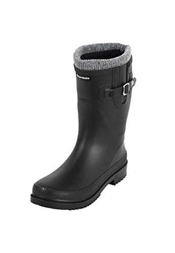 Regenliebe Damen Gummistiefel Pfütze-W warm gefüttert halbhoher Regenstiefel, Farbe:schwarz, Größe:39 EU von Regenliebe