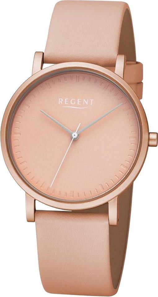 Regent Quarzuhr Regent Damen Armbanduhr Analog, (Analoguhr), Damen Armbanduhr rund, extra groß (ca. 36mm), Lederarmband von Regent