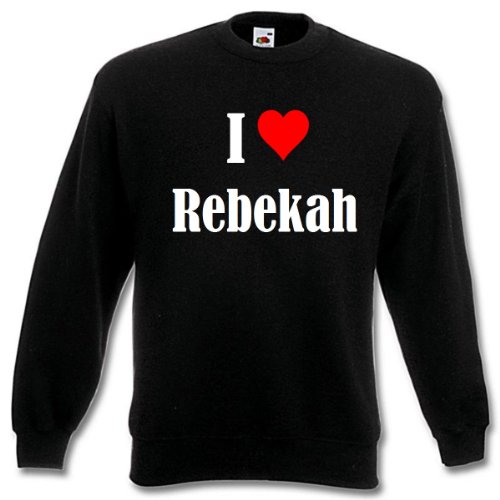 Sweatshirt Damen I Love Rebekah Größe XS Farbe Schwarz Druck Weiss von Reifen-Markt