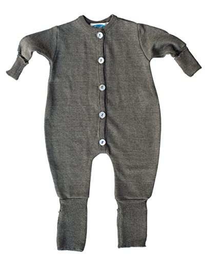 Reiff Baby Overall/Schlafanzug Frottee, 70% Merino-Schurwolle kbT. / 30% Seide (62/68, fels) von Reiff