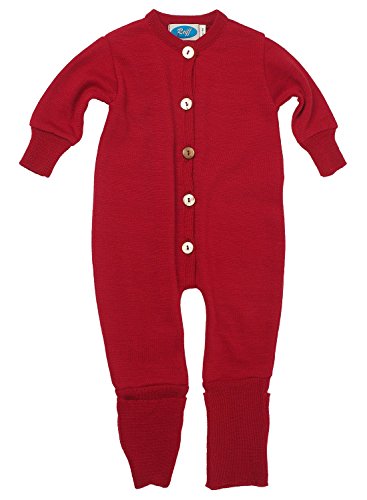 Reiff Baby Overall/Schlafanzug Frottee, 70% Merino-Schurwolle kbT. / 30% Seide (74/80, Burgund) von Reiff