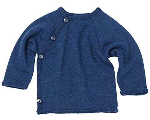 Reiff JaPu Wolle/Seide Schlüttli Wickelpullover Jacke Uni kbT KBA Gr. 98/104 (Marineblau, 98/104) von Reiff